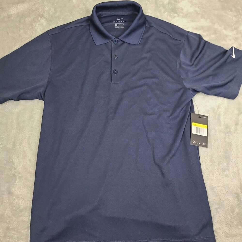 Nike Golf‎ Men's Dri-Fit Short Sleeve Polyester Stretch Blue Polo Shirt Small